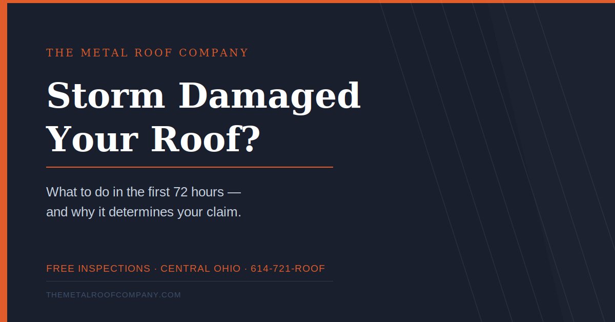 Storm Damage Roof Central Ohio First 72 Hours Featured