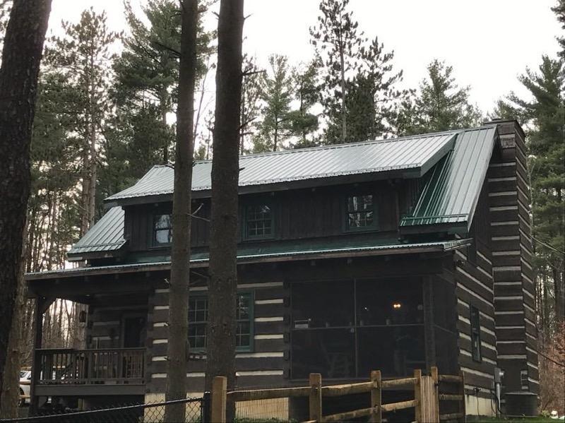 Forest Green Standing Seam Metal Roof Log Cabin Central Ohio